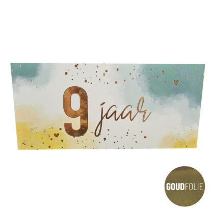 9 jaar - goudfolie