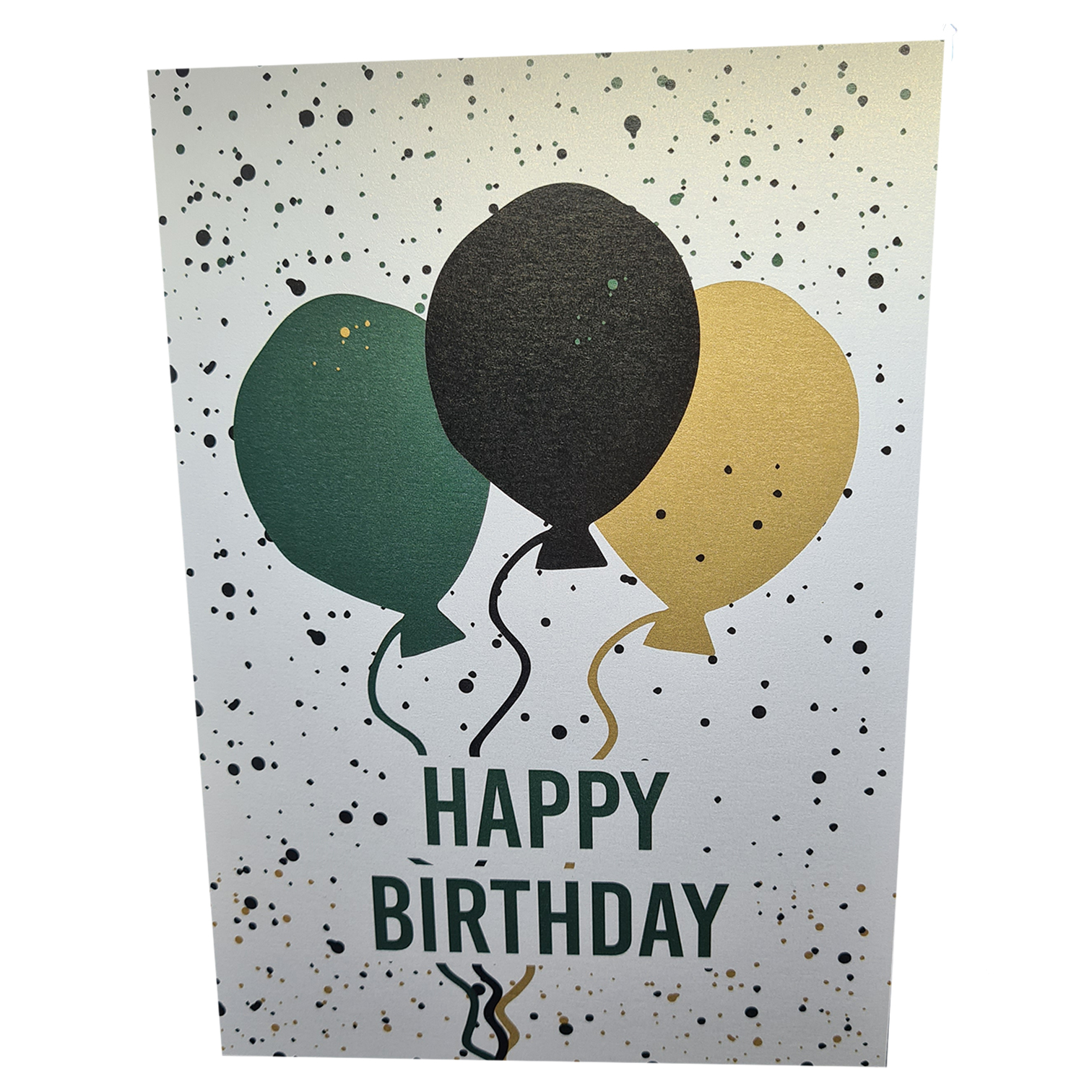 aan de andere kant, bitter Piepen Happy Birthday ballonnen – parelmoer – dubbele kaart A5 formaat - MERQ
