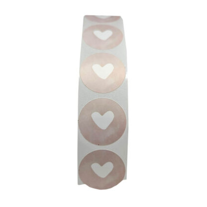 Sluitstickers roze hartje - 100 stuks